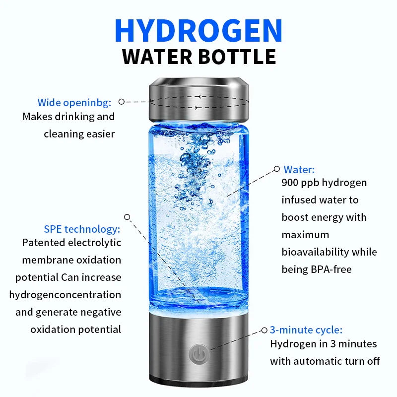 Electric Titanium Hydrogen Rich Water Generator Bottle